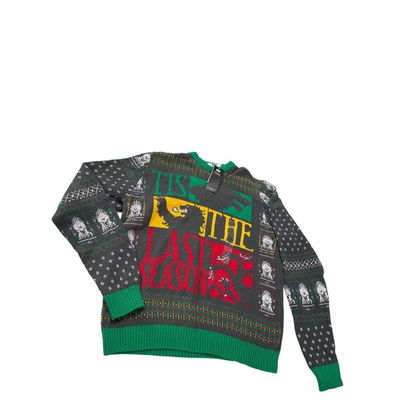 Game Of Thrones Official Mesn Green Cotton Xmas Green Sweater Sz L SKU 9540 - Picture 1 of 10